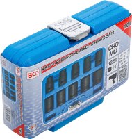 Kraft-Steckschlüssel-Einsatz-Satz Sechskant | Antrieb Innenvierkant 12,5 mm (1/2") | SW 10 - 24 mm | 10-tlg.