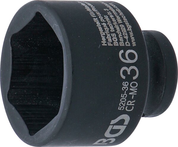 Kraft-Steckschlüssel-Einsatz Sechskant | Antrieb Innenvierkant 12,5 mm (1/2") | SW 36 mm