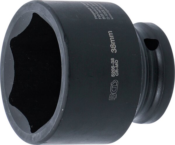 Kraft-Steckschlüssel-Einsatz Sechskant | Antrieb Innenvierkant 12,5 mm (1/2") | SW 38 mm