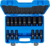 Kraft-Steckschlüssel-Einsatz-Satz Sechskant | Antrieb Innenvierkant 12,5 mm (1/2") | SW 10 - 32 mm | 14-tlg.
