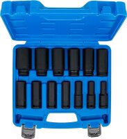 Kraft-Steckschlüssel-Einsatz-Satz Sechskant, tief | Antrieb Innenvierkant 12,5 mm (1/2") | Zollgrößen | 13-tlg.