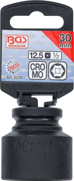 Kraft-Steckschlüssel-Einsatz Sechskant | Antrieb Innenvierkant 12,5 mm (1/2") | SW 30 mm