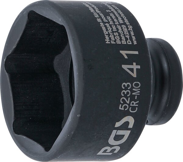 Kraft-Steckschlüssel-Einsatz Sechskant | Antrieb Innenvierkant 12,5 mm (1/2") | SW 41 mm