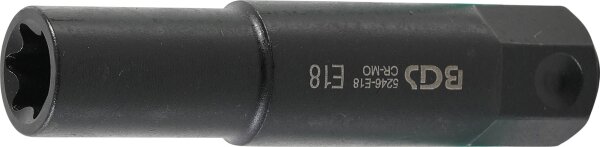 Steckschlüssel-Einsatz E-Profil, extra lang | Antrieb Außensechskant 22 mm | SW E18