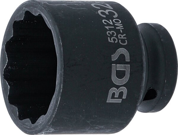 Kraft-Steckschlüssel-Einsatz Zwölfkant | Antrieb Innenvierkant 12,5 mm (1/2") | SW 32 mm