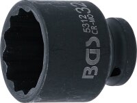 Kraft-Steckschlüssel-Einsatz Zwölfkant | Antrieb Innenvierkant 12,5 mm (1/2") | SW 32 mm