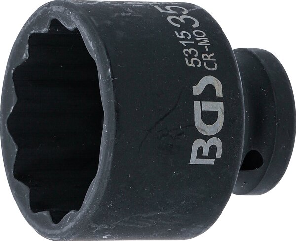 Kraft-Steckschlüssel-Einsatz Zwölfkant | Antrieb Innenvierkant 12,5 mm (1/2") | SW 35 mm