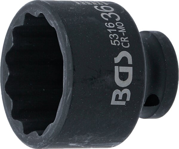 Kraft-Steckschlüssel-Einsatz Zwölfkant | Antrieb Innenvierkant 12,5 mm (1/2") | SW 36 mm