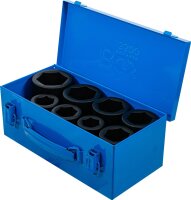 Kraft-Steckschlüssel-Einsatz-Satz Sechskant, tief | Antrieb Innenvierkant 25 mm (1") | SW 27 - 50 mm | 8-tlg.