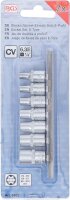 Steckschlüssel-Einsatz-Satz E-Profil | Antrieb Innenvierkant 6,3 mm (1/4") | SW E4 - E11 | 7-tlg.