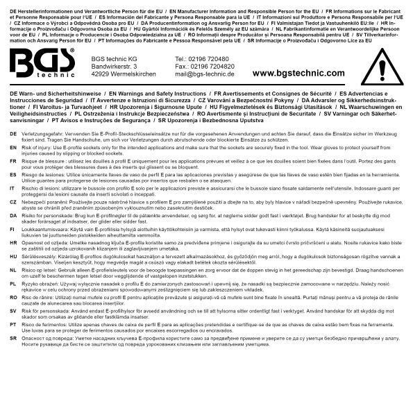 Steckschlüssel-Einsatz E-Profil | Antrieb Innenvierkant 10 mm (3/8") | SW E18