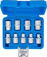 Steckschlüssel-Einsatz-Satz E-Profil | Antrieb Innenvierkant 12,5 mm (1/2") | SW E10 - E24 | 9-tlg.
