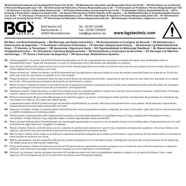 Steckschlüssel-Einsatz E-Profil | Antrieb Innenvierkant 6,3 mm (1/4") | SW E11