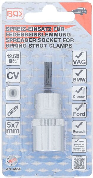 Spreiz-Einsatz für Federbeinklemmung | Antrieb Innenvierkant 12,5 mm (1/2") | 5 x 7 mm
