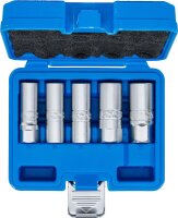 Zündkerzen-Einsatz-Satz Sechskant | Antrieb Innenvierkant 12,5 mm (1/2") | SW 14 - 21 mm | 5-tlg.