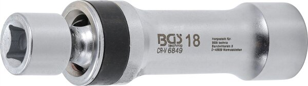 Zündkerzen-Gelenkeinsatz Zwölfkant mit Haltefeder | Antrieb Innenvierkant 10 mm (3/8") | SW 18 mm