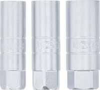 Zündkerzen-Einsatz-Satz Zwölfkant | Antrieb Innenvierkant 10 mm (3/8") | SW 14 - 16 - 18 mm | 3-tlg.