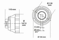 Nutmutternschlüssel | Zapfen innen liegend | für MAN | 133 - 145 mm
