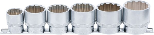 Steckschlüssel-Einsatz-Satz, Zwölfkant | Antrieb Innenvierkant 12,5 mm (1/2") | SW 24 - 38 mm | 6-tlg.