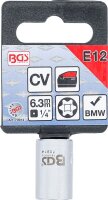 Spezial-Steckschlüssel-Einsatz | E-Profil | Antrieb Innenvierkant 6,3 mm (1/4") | SW E12 | für BMW-Fensterheber