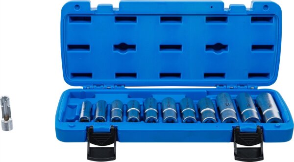 Spezial-Steckschlüssel-Einsatz-Satz, geschlitzt | Antrieb Innenvierkant 10 mm (3/8") | SW 8 - 19 mm | 12-tlg.