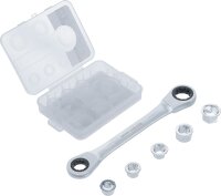 Ratschen-Ringschlüssel mit Adaptersatz | SW 8 - 19...