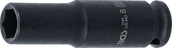 Kraft-Steckschlüssel-Einsatz Sechskant, tief | Antrieb Innenvierkant 6,3 mm (1/4") | SW 8 mm