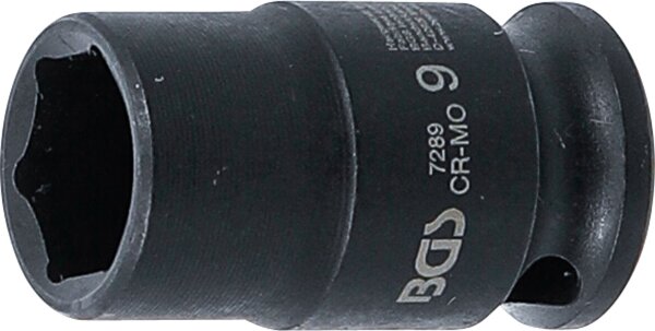 Kraft-Steckschlüssel-Einsatz Sechskant | Antrieb Innenvierkant 6,3 mm (1/4") | SW 9 mm