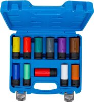 Kraft-Schoneinsatz-Satz | Antrieb Innenvierkant 12,5 mm (1/2") | SW 15 - 27 mm und Spezial-Radschrauben | 11-tlg.