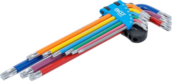 Winkelschlüssel-Satz | Multicolour | extra lang | T-Profil (für Torx) T10 - T50 | 9-tlg.