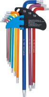 Winkelschlüssel-Satz | Multicolour | extra lang | T-Profil (für Torx) T10 - T50 | 9-tlg.