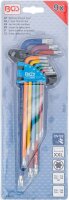 Winkelschlüssel-Satz | Multicolour | extra lang | T-Profil (für Torx) T10 - T50 | 9-tlg.