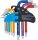 Winkelschlüssel-Satz | Multicolour | kurz | T-Profil (für Torx) mit Bohrung T10 - T50 | 9-tlg.