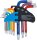 Winkelschlüssel-Satz | Multicolour | kurz | T-Profil (für Torx) mit Bohrung und Kugelkopf T10 - T50 | 9-tlg.