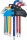 Winkelschlüssel-Satz | Multicolour | T-Profil (für Torx) mit Bohrung und Kugelkopf T10 - T50 | 9-tlg.