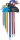 Winkelschlüssel-Satz | Multicolour | extra lang | T-Profil (für Torx) mit Bohrung und Kugelkopf T10 - T50 | 9-tlg.
