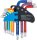 Winkelschlüssel-Satz | Multicolour | kurz | T-Profil (für Torx) mit Kugelkopf T10 - T50 | 9-tlg.
