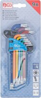 Winkelschlüssel-Satz | Multicolour | T-Profil (für Torx) mit Kugelkopf T10 - T50 | 9-tlg.