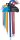 Winkelschlüssel-Satz | Multicolour | extra lang | T-Profil (für Torx) mit Kugelkopf T10 - T50 | 9-tlg.