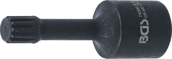 Kraft-Spezial-Bit-Einsatz | Länge 72 mm | Antrieb Innenvierkant 12,5 mm (1/2") | Innenvielzahn (für XZN) M12 | für VAG