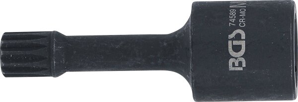 Kraft-Spezial-Bit-Einsatz | Länge 72 mm | Antrieb Innenvierkant 12,5 mm (1/2") | Innenvielzahn (für XZN) M12 | für VAG