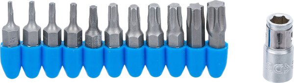 Bit-Satz | Antrieb Außensechskant 6,3 mm (1/4") | Abtrieb T-Profil (für Torx) | 11-tlg.