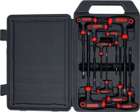 Schraubendreher-Satz mit T-Griff und seitlicher Klinge | T-Profil (für Torx) mit Bohrung | T10 - T50 | 9-tlg.