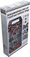 Schraubendreher-Satz mit T-Griff und seitlicher Klinge | T-Profil (für Torx) mit Bohrung | T10 - T50 | 9-tlg.