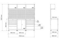 Schrankwand-System | Starter-Paket | Holz | 3 Module