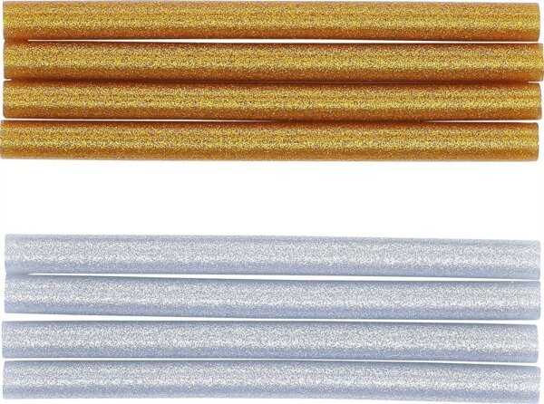 Heißklebe-Patronen | gold-/silber-metallic | Ø 11 mm, 150 mm | 8-tlg.