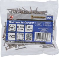 Mehrzweckschrauben | Kreuzschlitz PZ2 | 3,5 x 30 mm | 250...