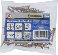 Mehrzweckschrauben | Kreuzschlitz PZ2 | 4,0 x 40 mm | 150...