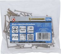 Mehrzweckschrauben | Kreuzschlitz PZ2 | 4,0 x 50 mm | 125...