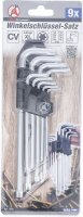 Winkelschlüssel-Satz | lang | T-Profil (für Torx) | T10 - T50 | 9-tlg.
